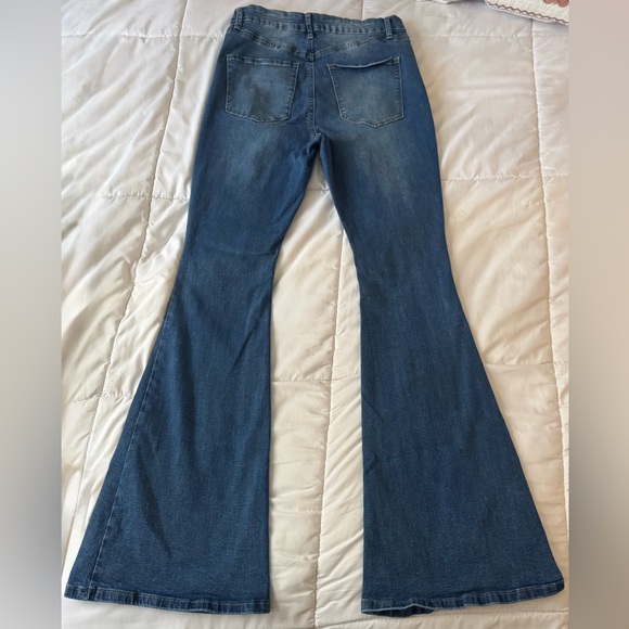 Rue21 Dark Blue Flare Stretch Jeans - 12 - Picture 2 of 3